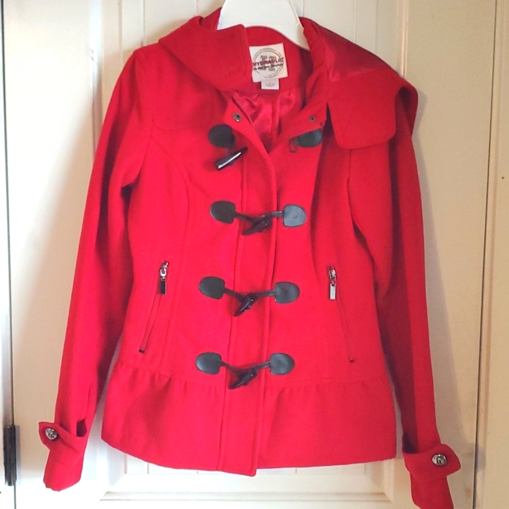 Hydraulic Red Pea Coat Women's Small
